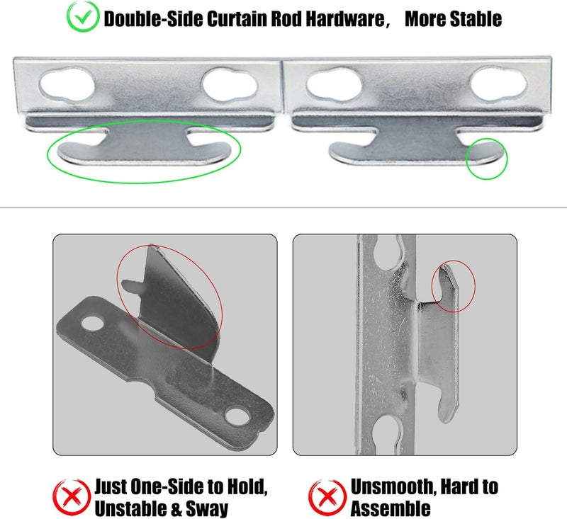 AccEncyc Curtain Rod Bracket Hardware Brackets Curtain Rod Single Spreader Wall Hooks for Wall(24 Sets) - Image 3